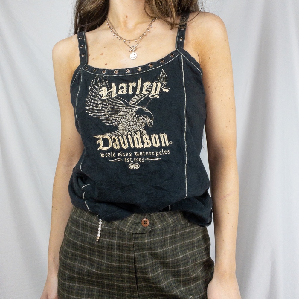Harley Davidson Grommet Embroidered Tank